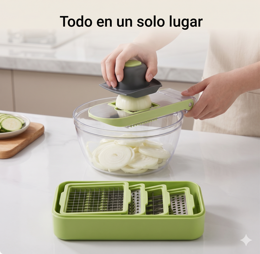 NutriPrep™ Multifuncional | Corta, rebana y ralla en segundos lo que antes te tomaba minutos.